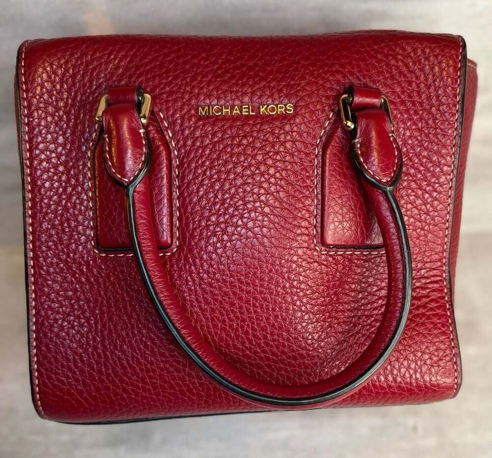 Michael Kors Selby Medium Top Zip Pebble Leather Satchel Crossbody